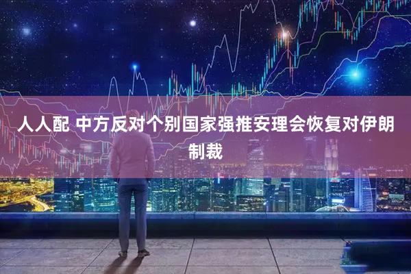 人人配 中方反对个别国家强推安理会恢复对伊朗制裁